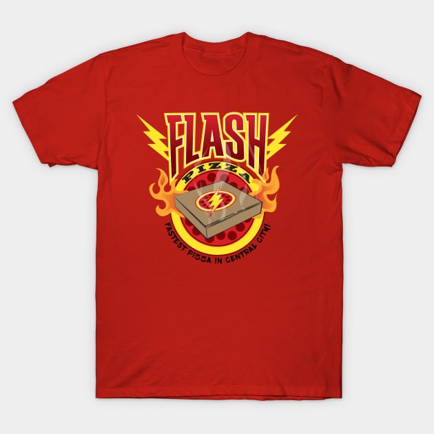 Flash Pizza T-Shirt by MindsparkCreative